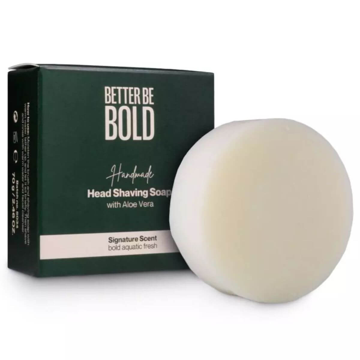 Better Be Bold Mydło w kostce do golenia głowy Aloe Vera Head Shaving Soap 70 g